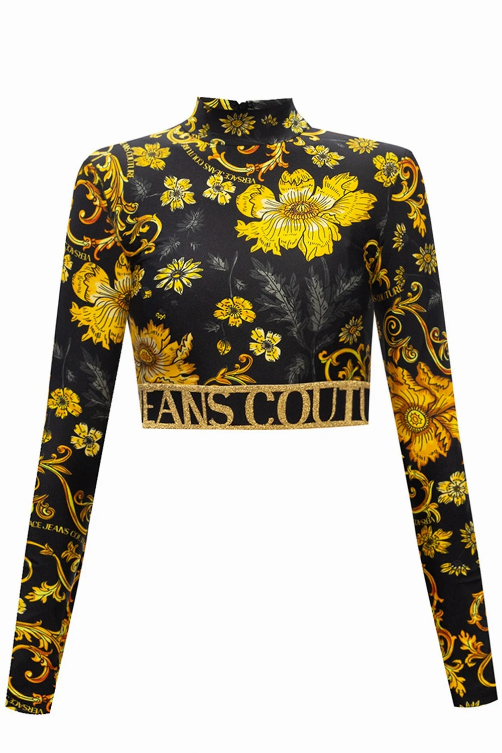 YELLOW  Patterned turtleneck top