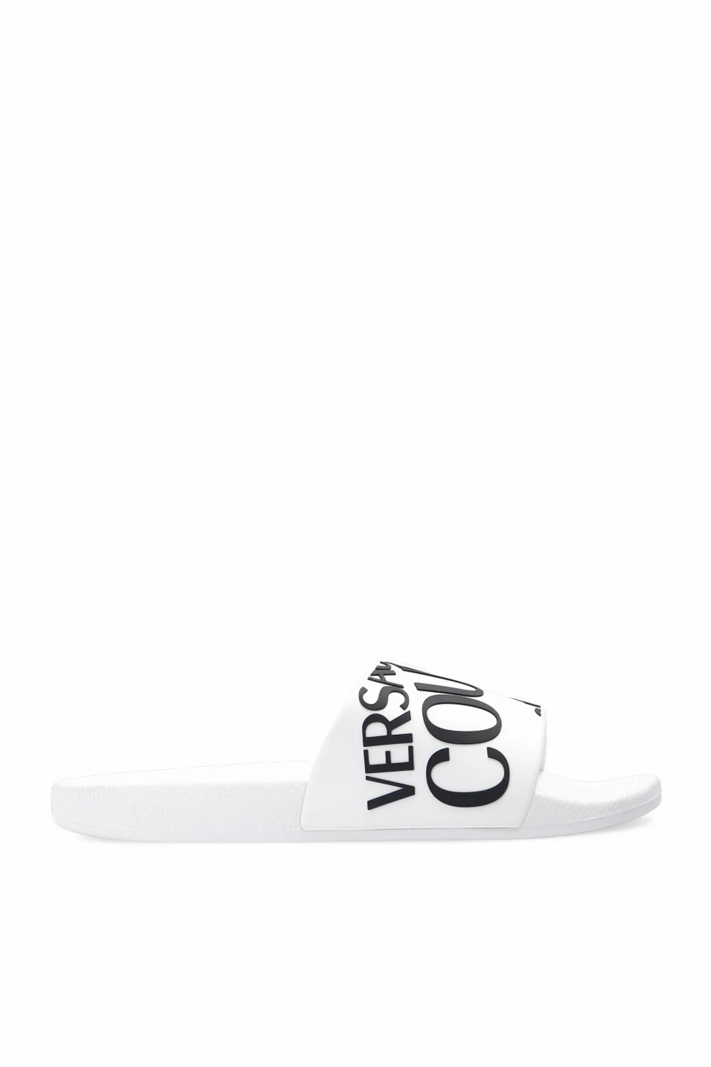 WHITE Rubber slides with logo