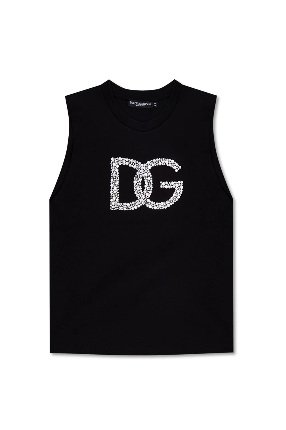 BLACK Top with logo appliqué