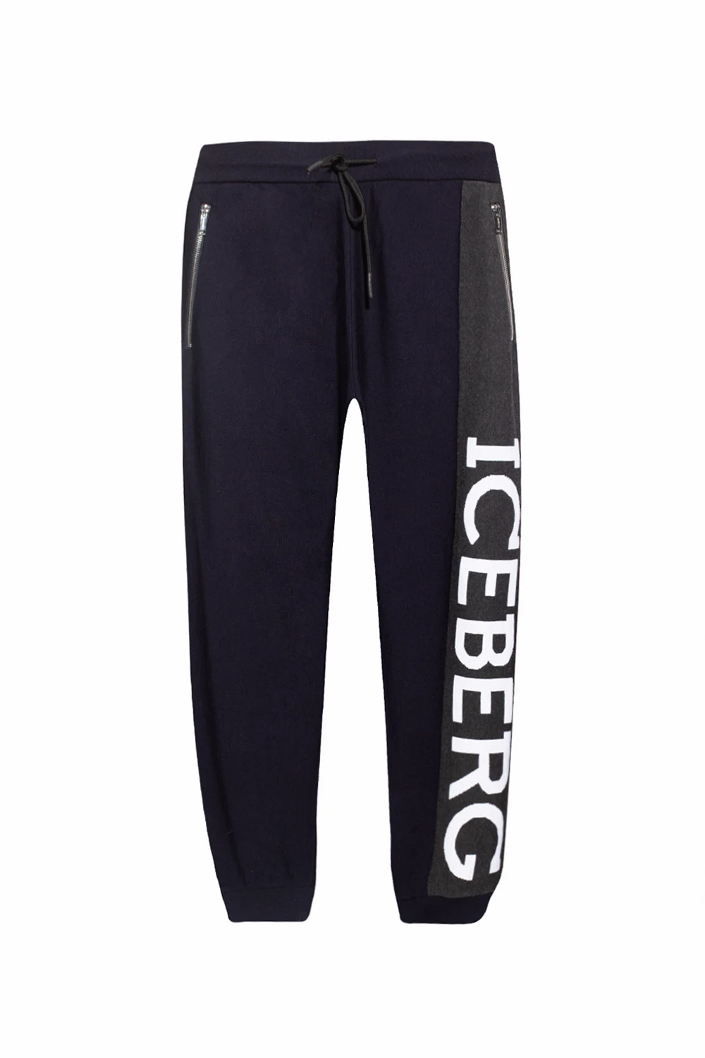 NAVY BLUE Wool sweatpants