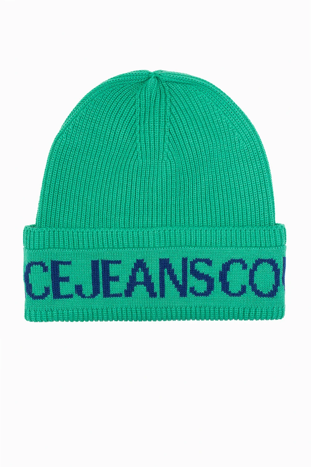 GREEN Ribbed hat with logo