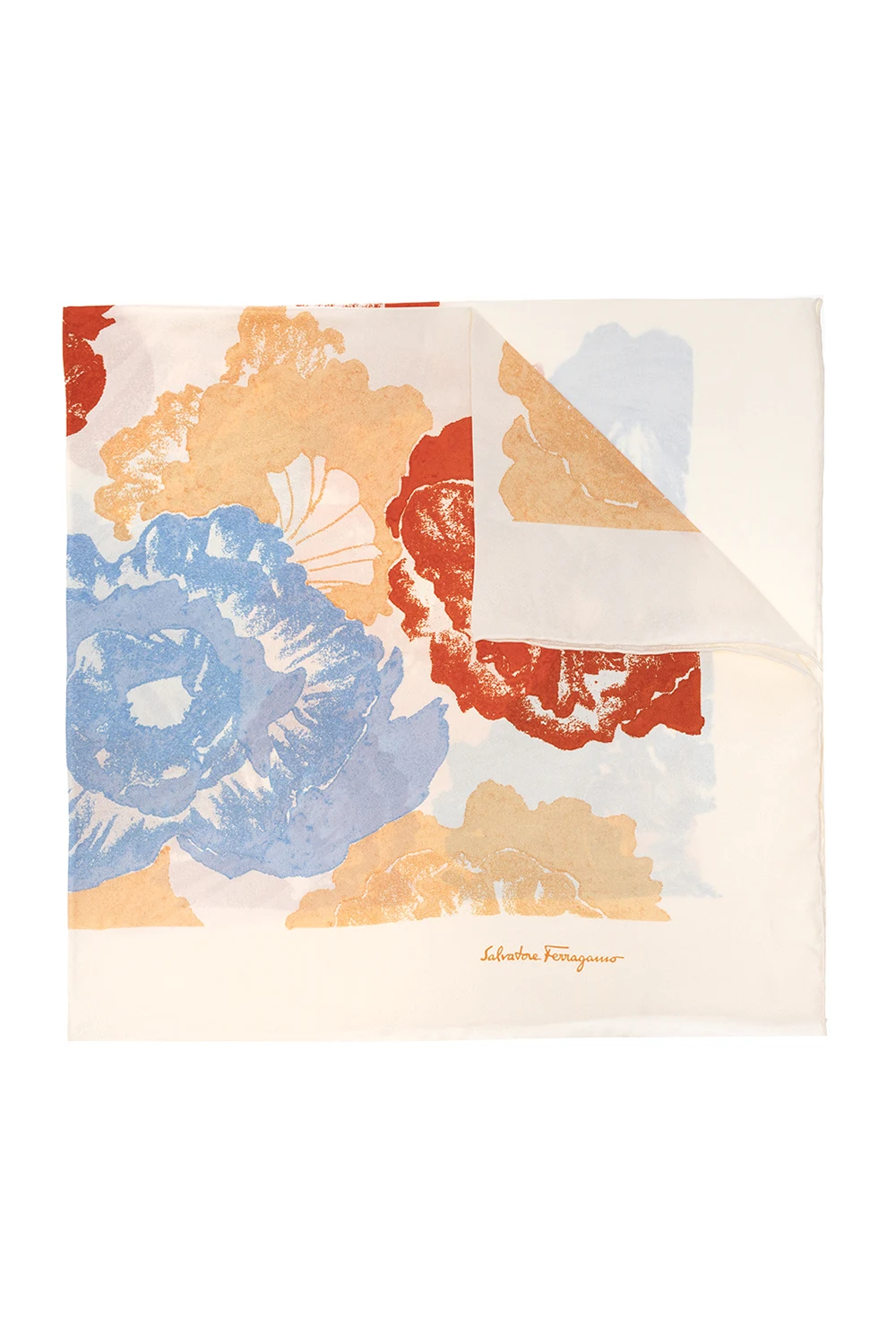cream Shawl with ‘Poppy‘ print