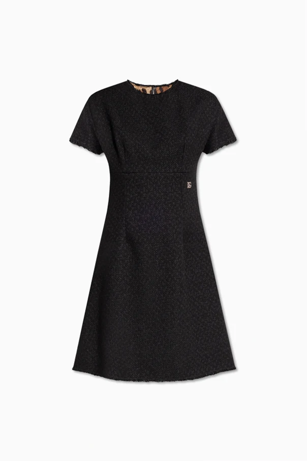 SCHWARZ Tweed-Kleid