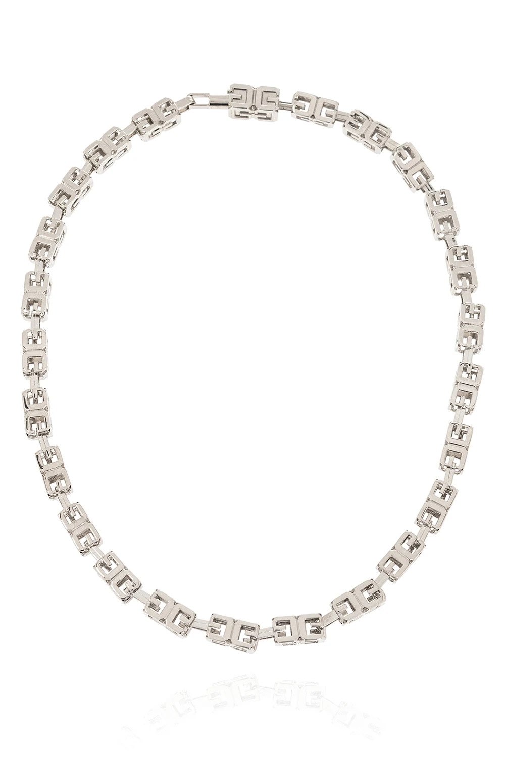 SILVER ‘G Cube’ brass necklace