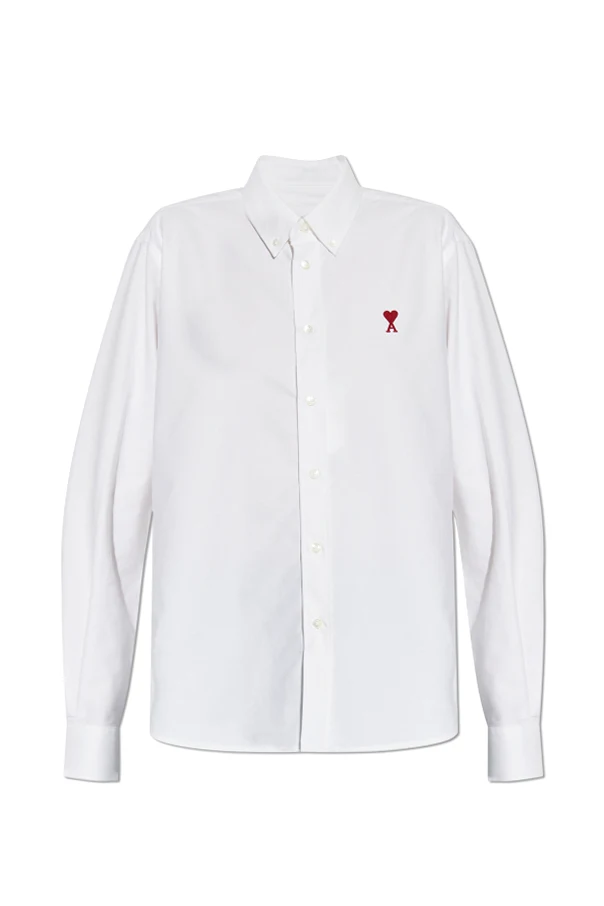 WEISS Hemd mit gesticktem Logo