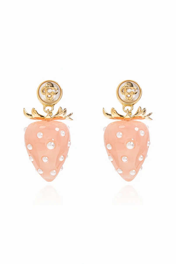 PINK Strawberry motif earrings
