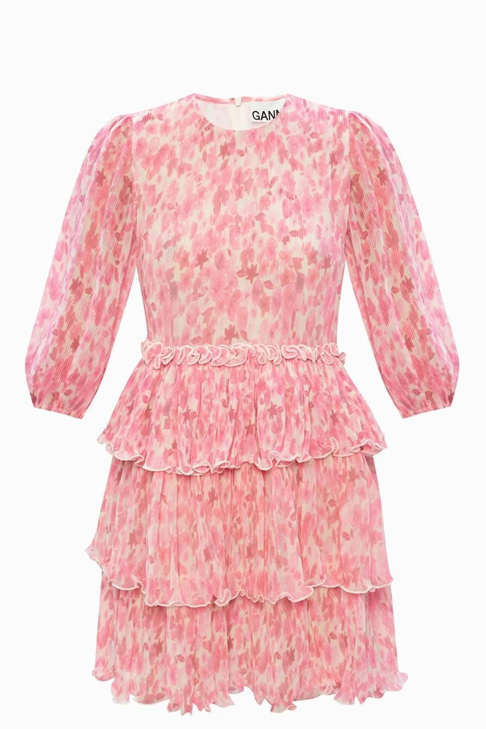 Printed rib-knit dress