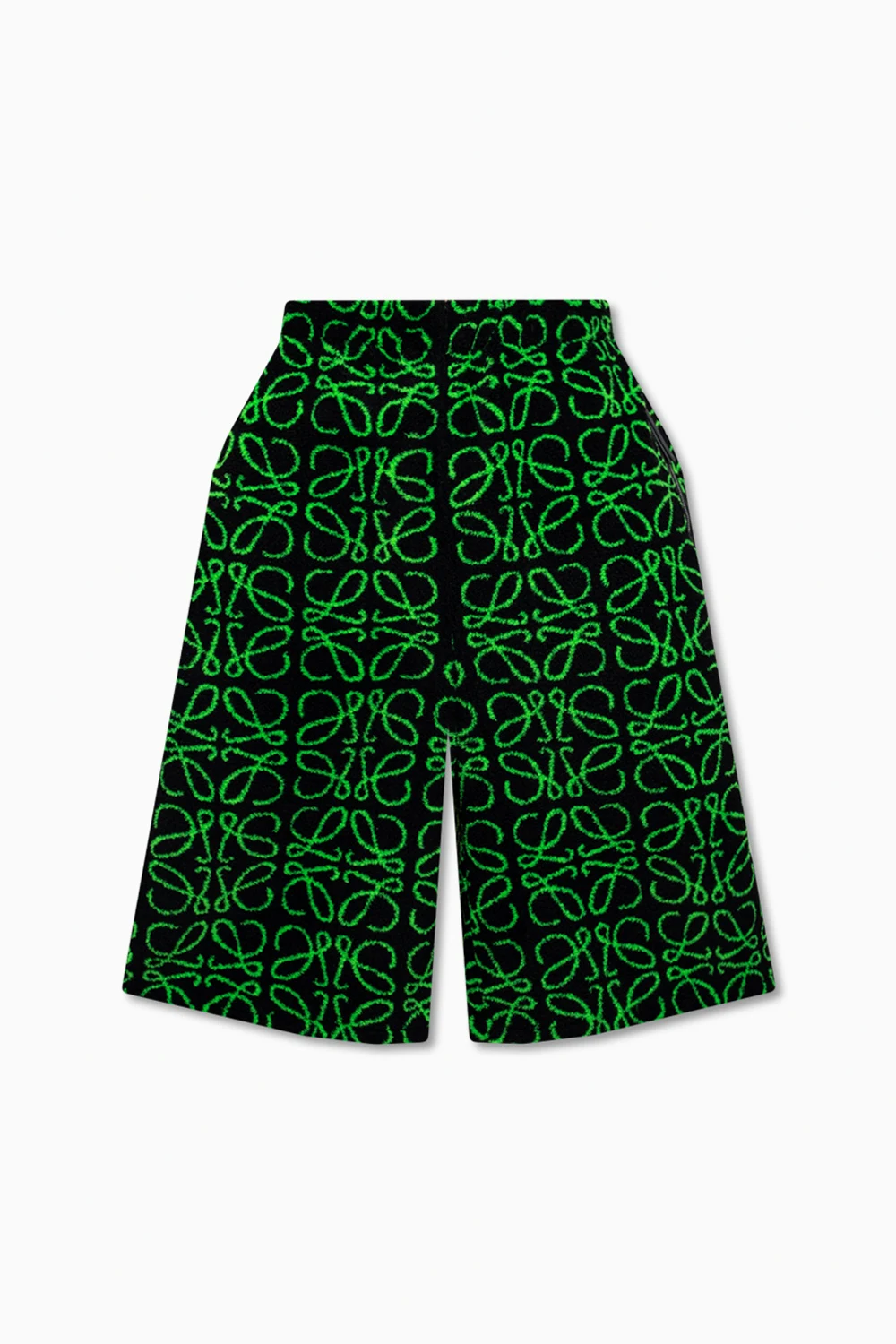 GREEN Fleece shorts with logo