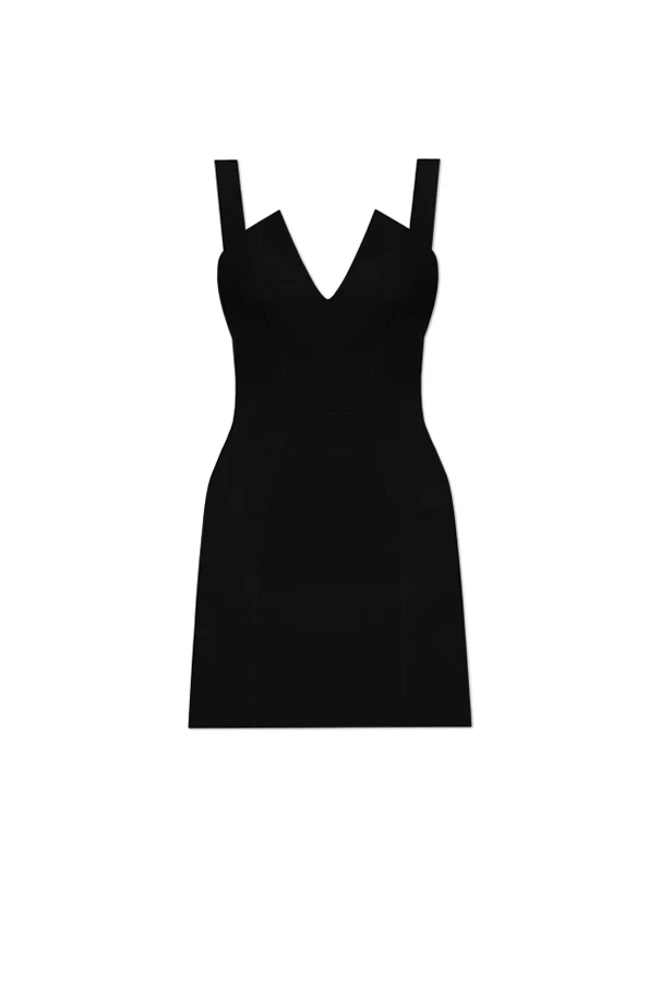 SCHWARZ Kurzes Trägerkleid
