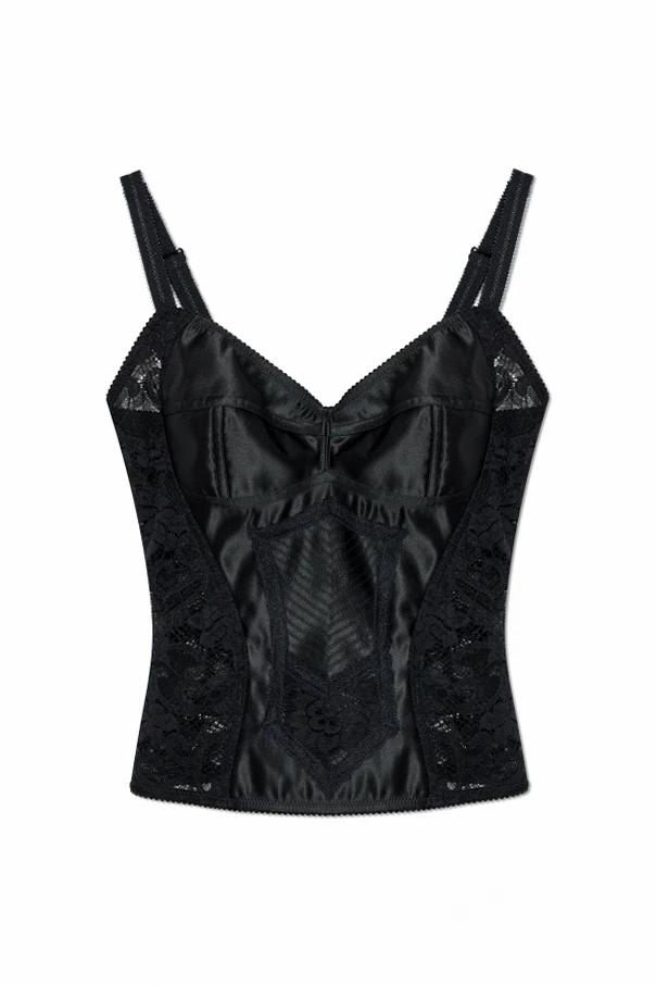 SCHWARZ Top im Lingerie-Stil