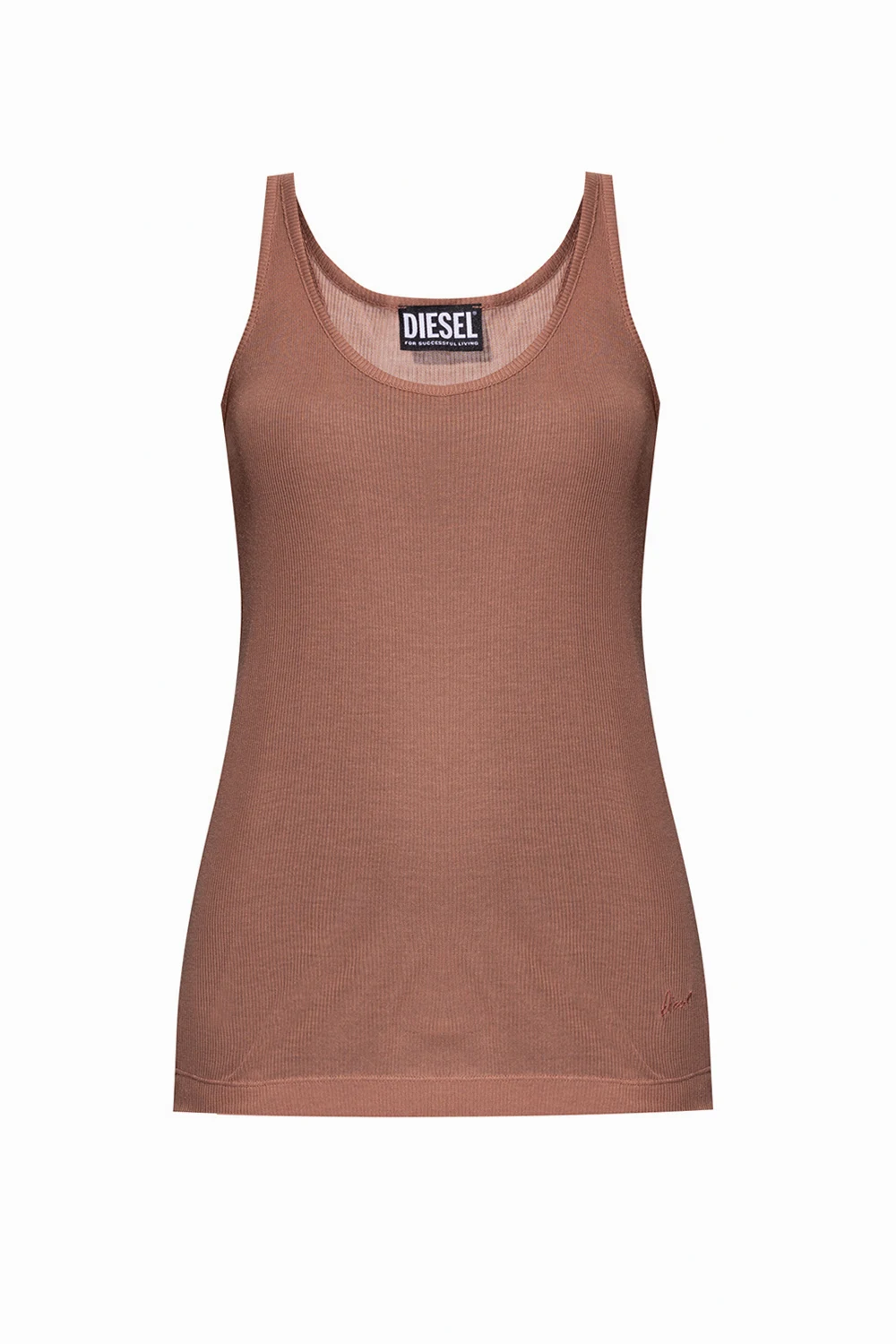 BROWN Sleeveless top with logo