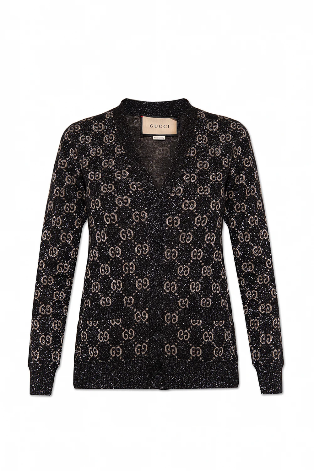 Cardigan with lurex yarn