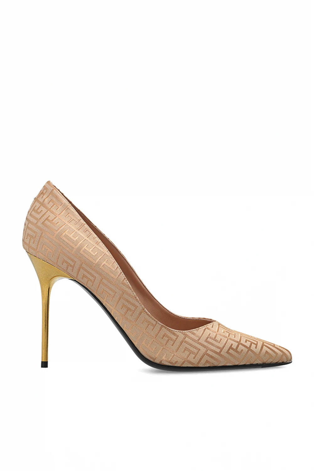 beige ‘Ruby’ monogrammed stiletto pumps