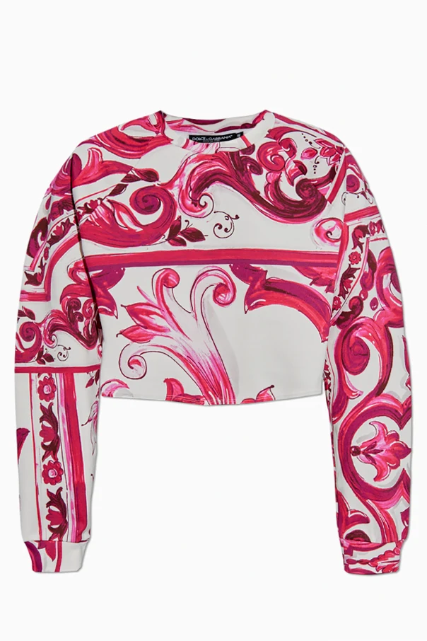 ROSA Kurzes T-Shirt mit Majolica-Muster