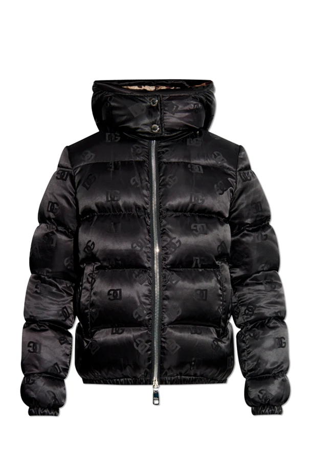 CZARNY Kurtka puchowa z logo