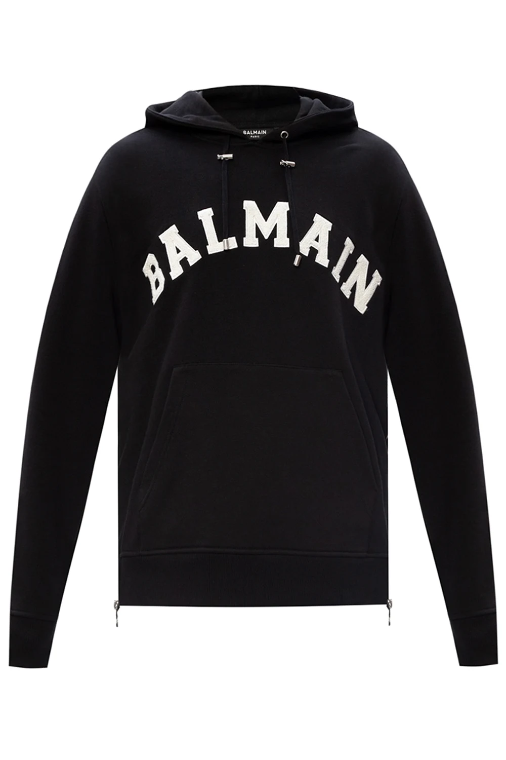 BLACK Logo-embroidered hoodie