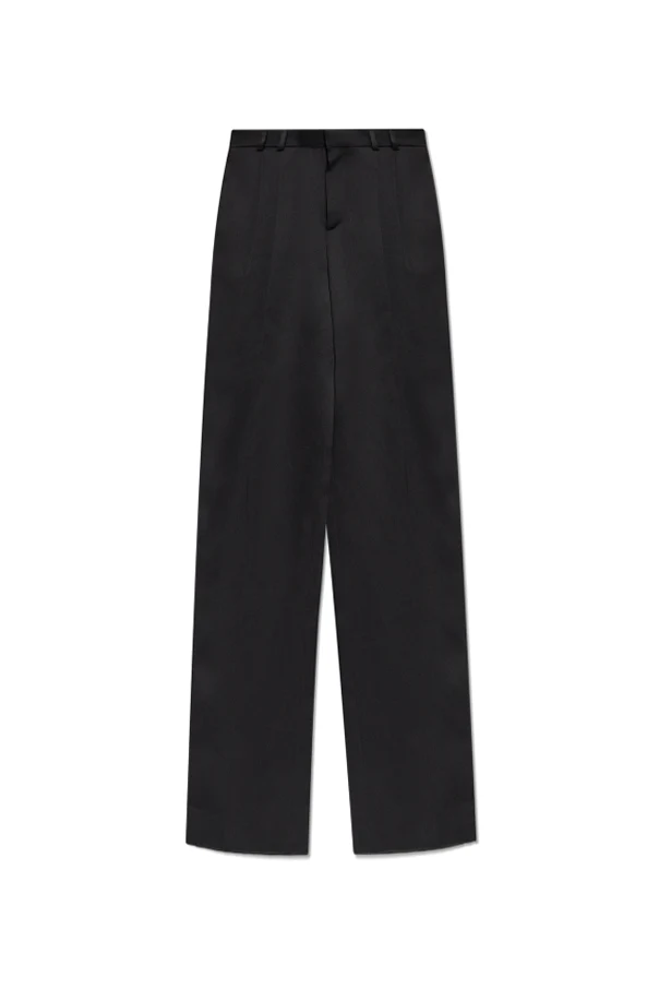 SCHWARZ Seidenhose mit hoher Taille