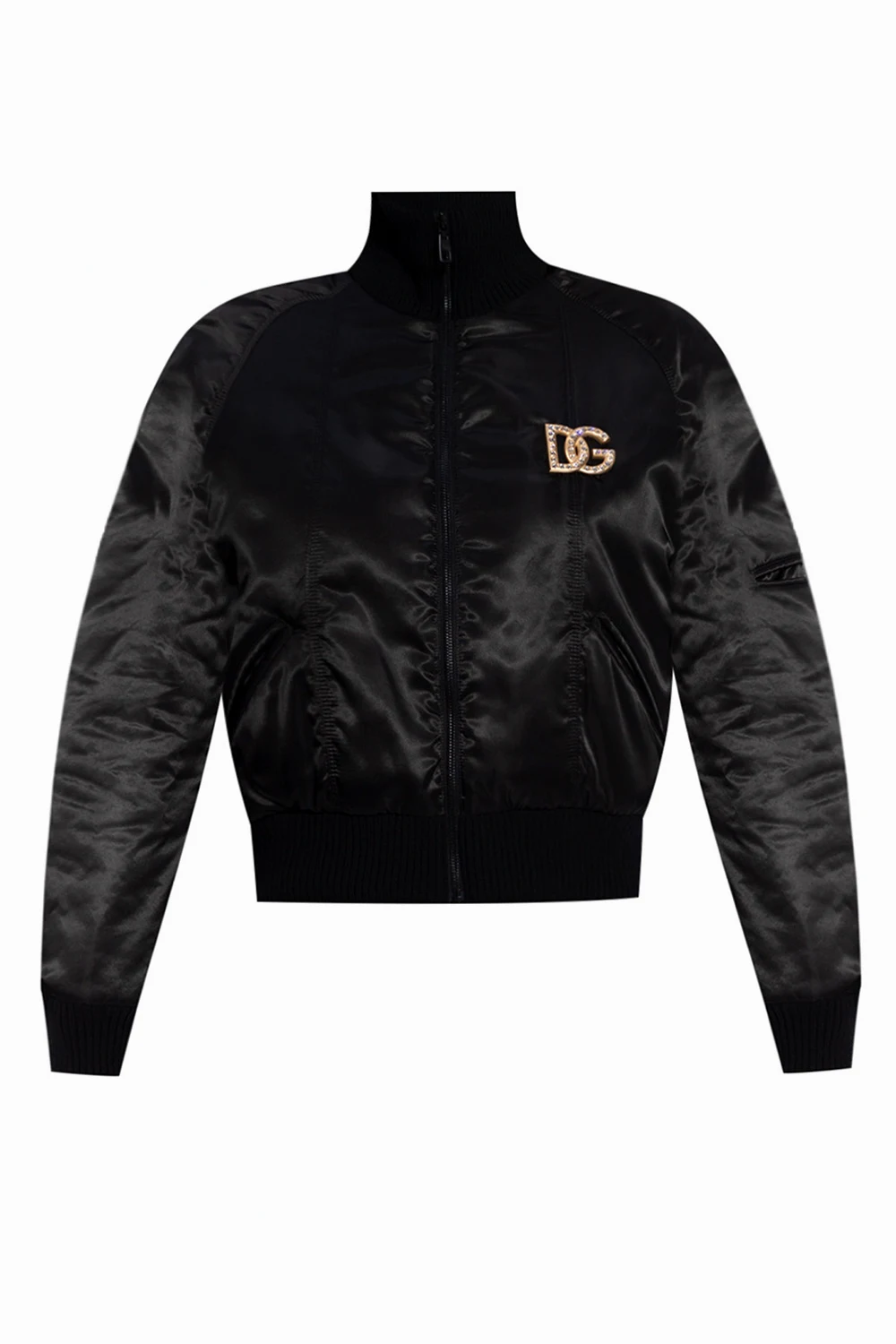 BLACK Bomber jacket with logo