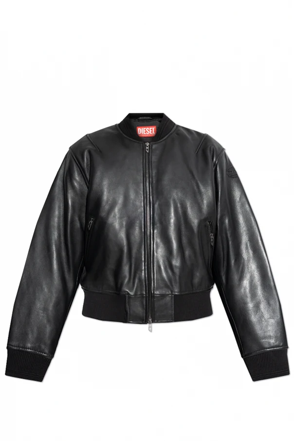 BLACK Leather jacket L-ILAN A14564