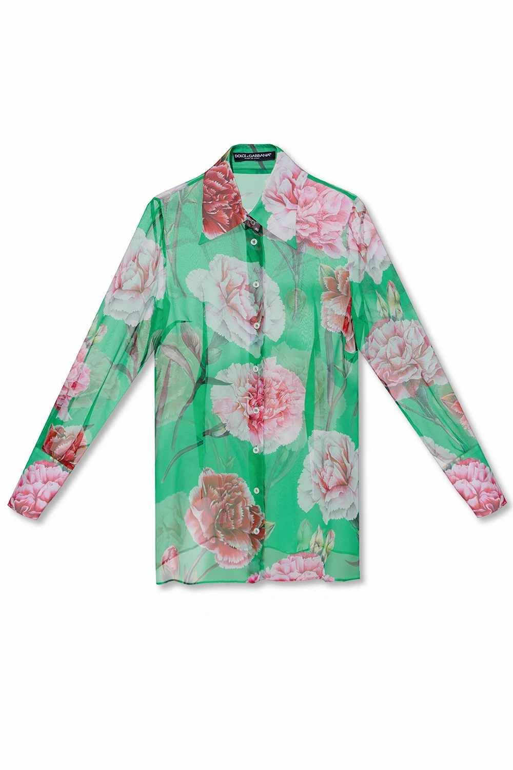 GREEN Shirt with floral motif