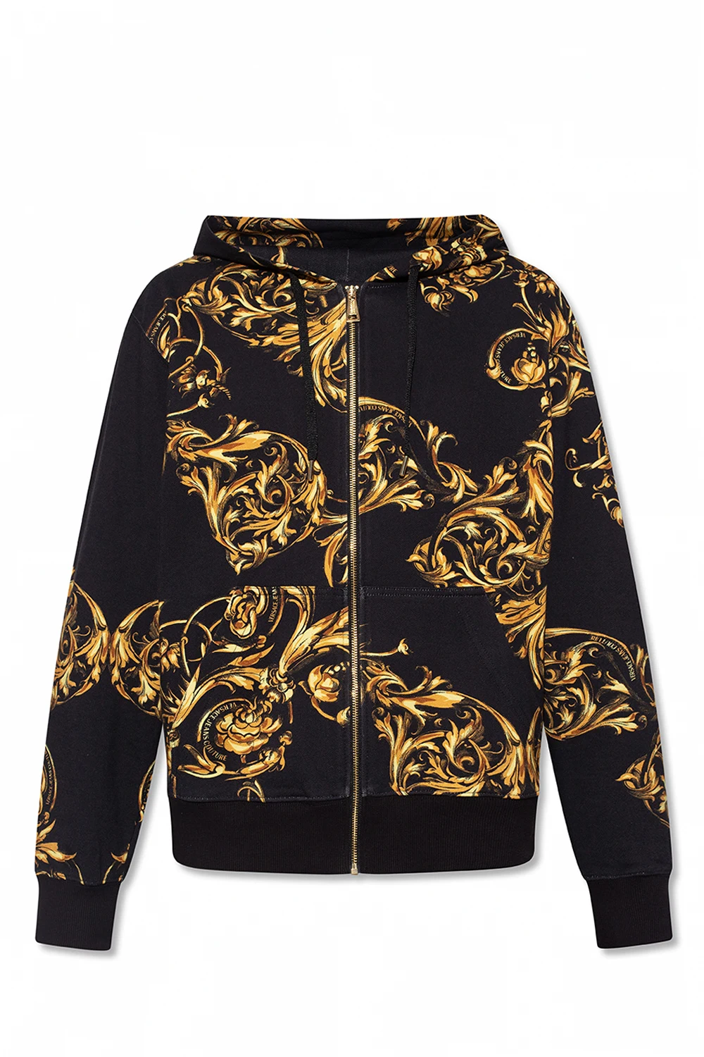 BLACK Barocco-printed hoodie