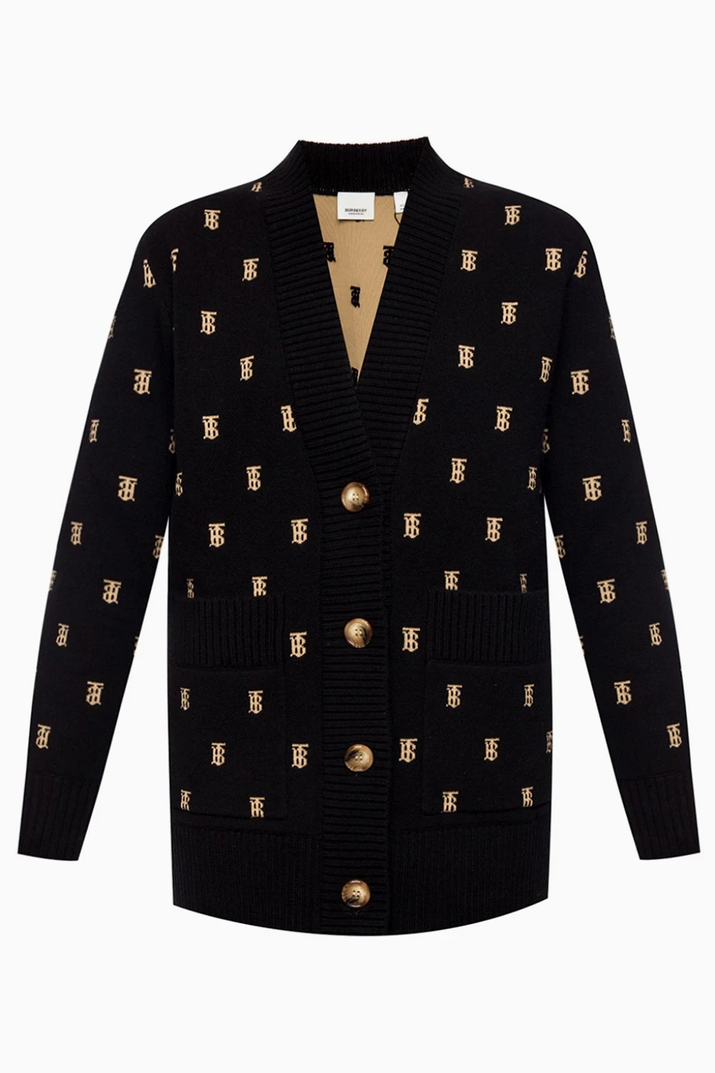 Patterned cardigan with logo