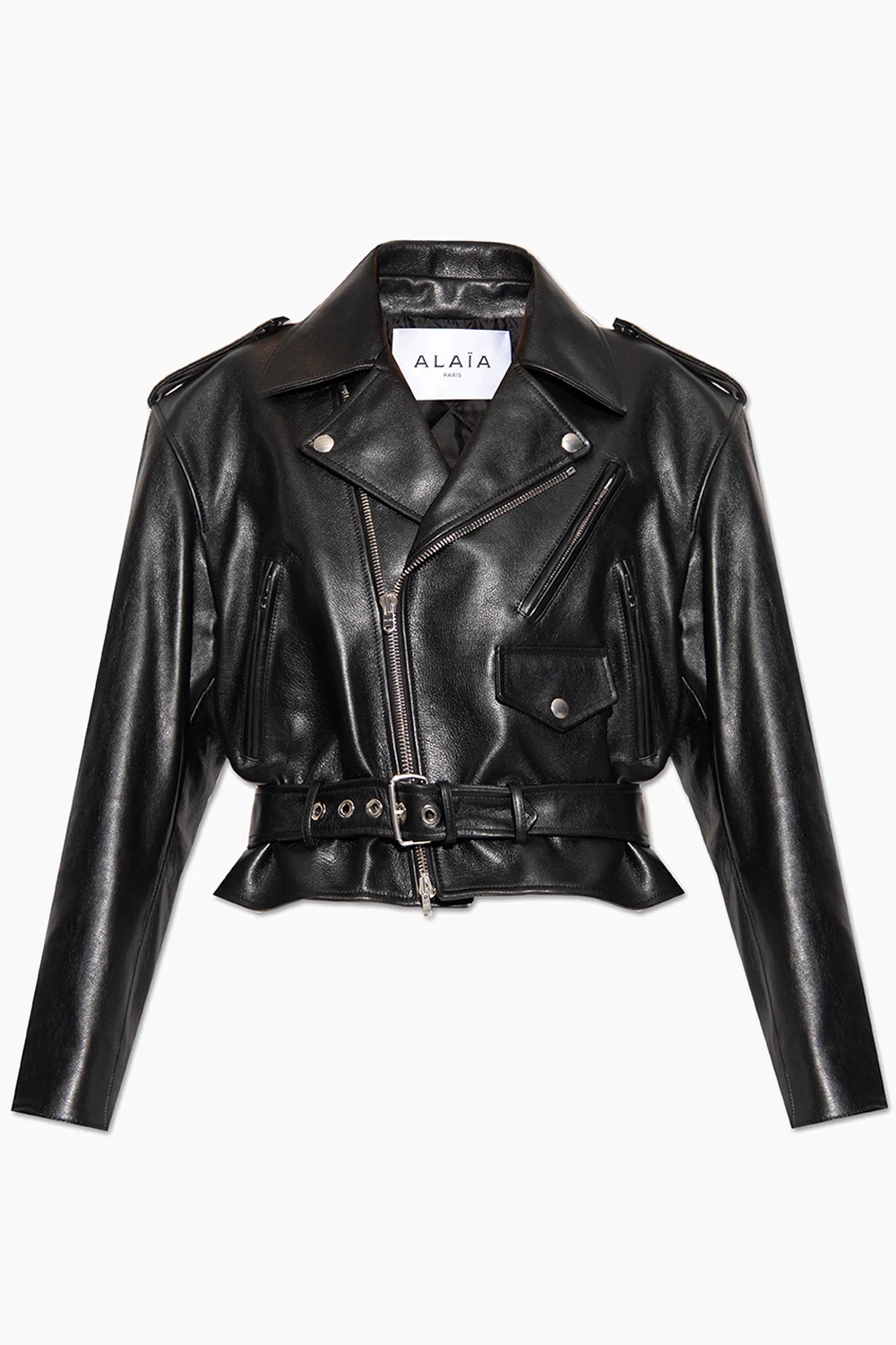 Leather biker jacket