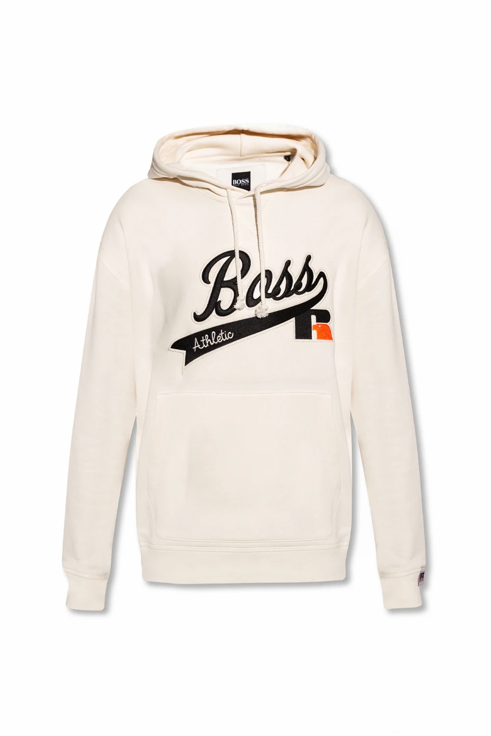 cream Hoodie with logo patch