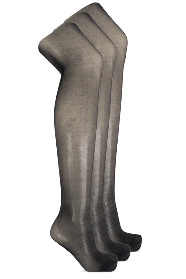 BLACK Three-Pack Tights