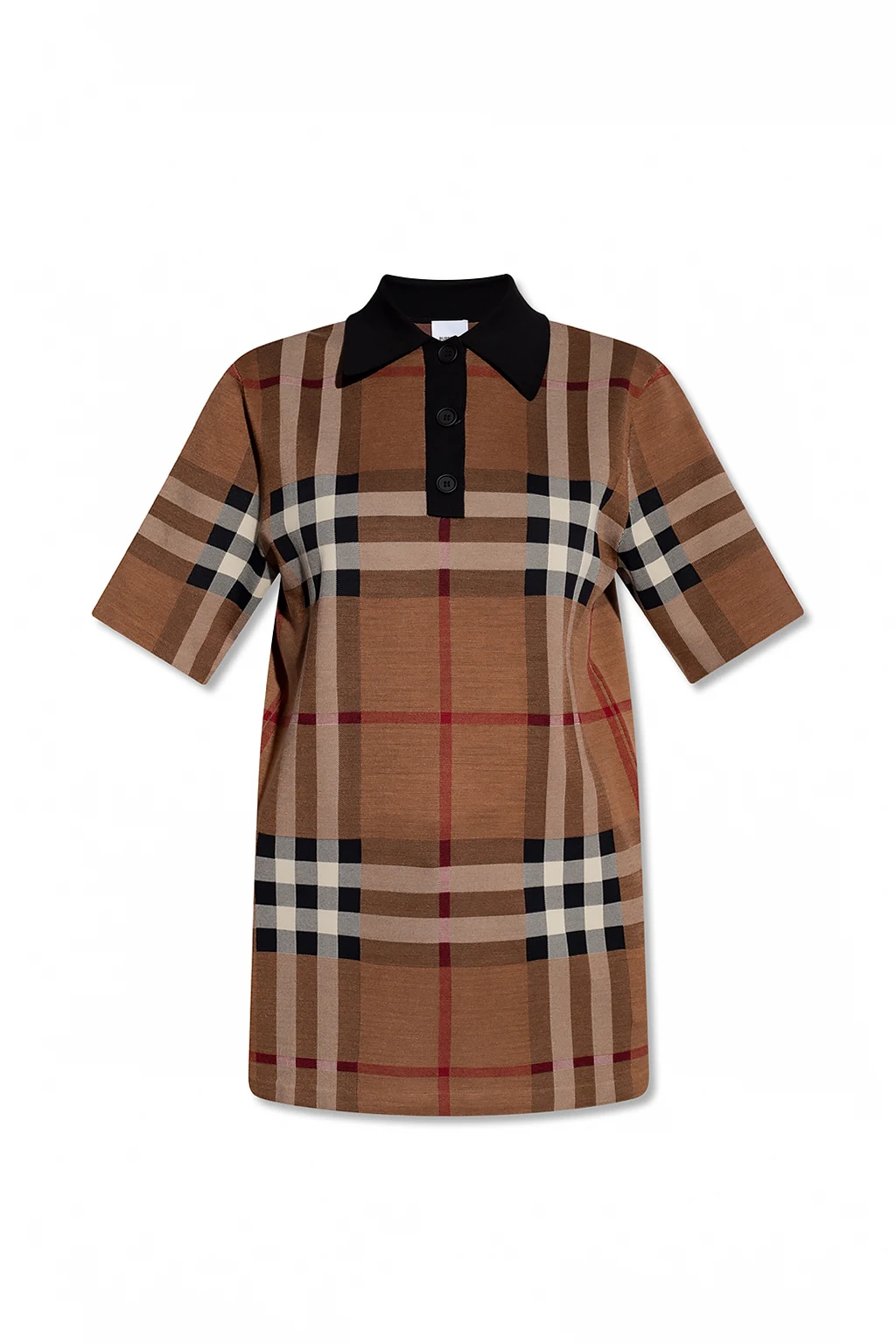 BROWN Checked polo shirt