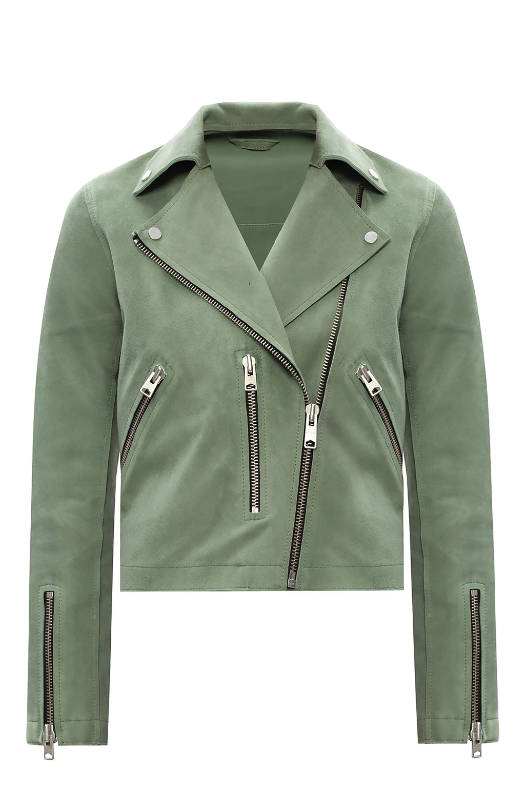 GREEN ‘Unlined’ biker jacket