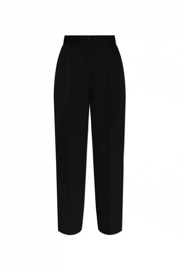 SCHWARZ Wollhose mit Bügelfalte