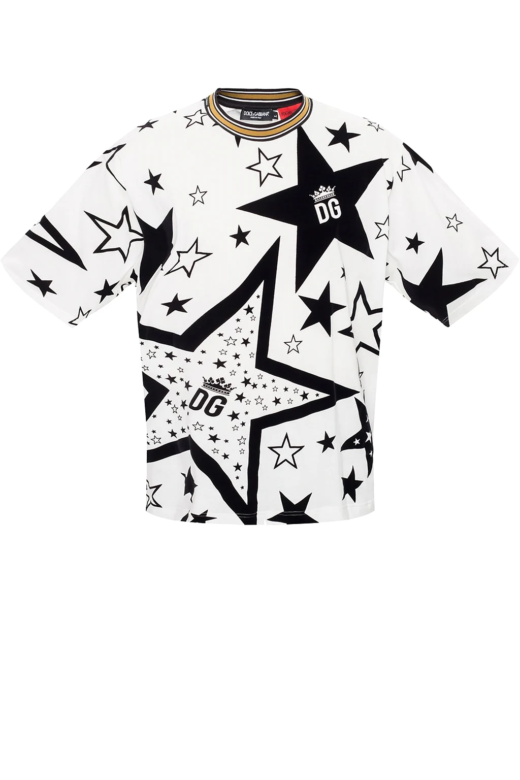WHITE T-shirt with velour print