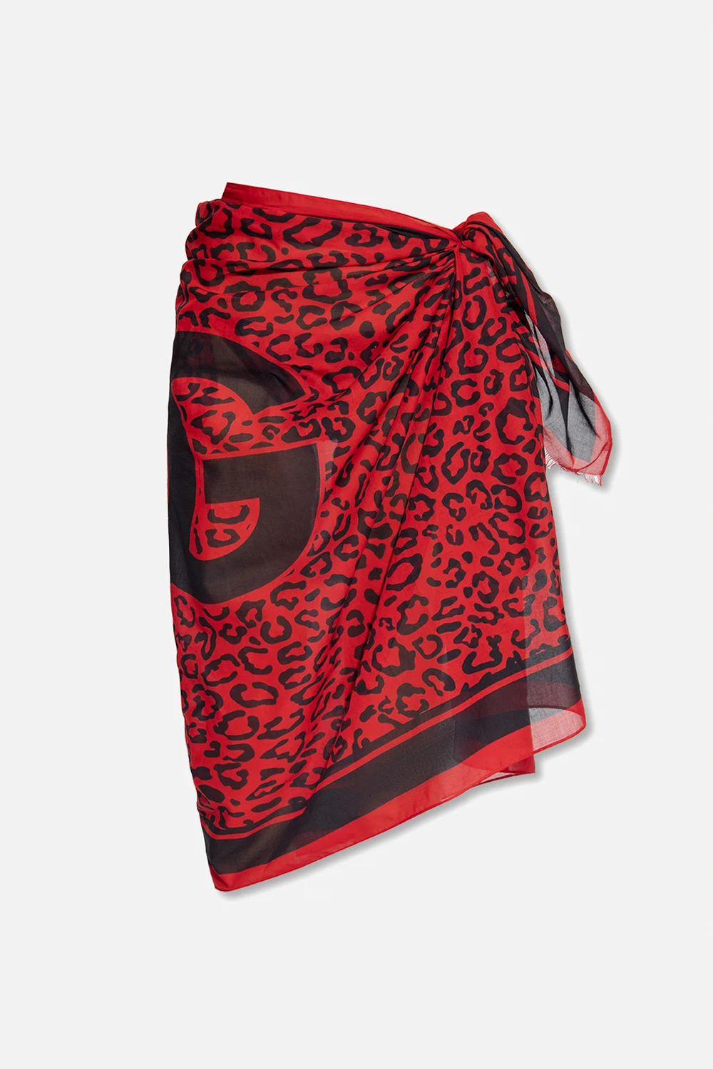 RED Pareo with animal motif