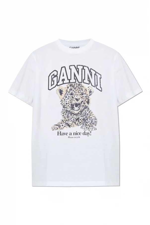 WEISS T-Shirt mit buntem Druck