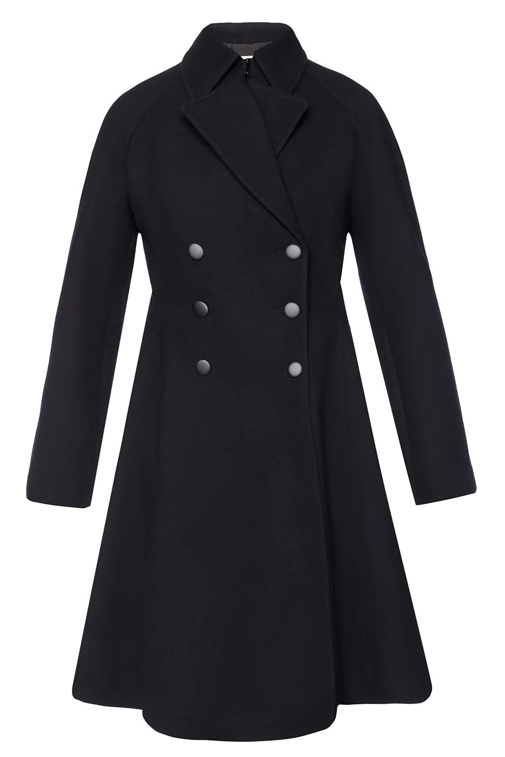 Ruffled double-breasted coat