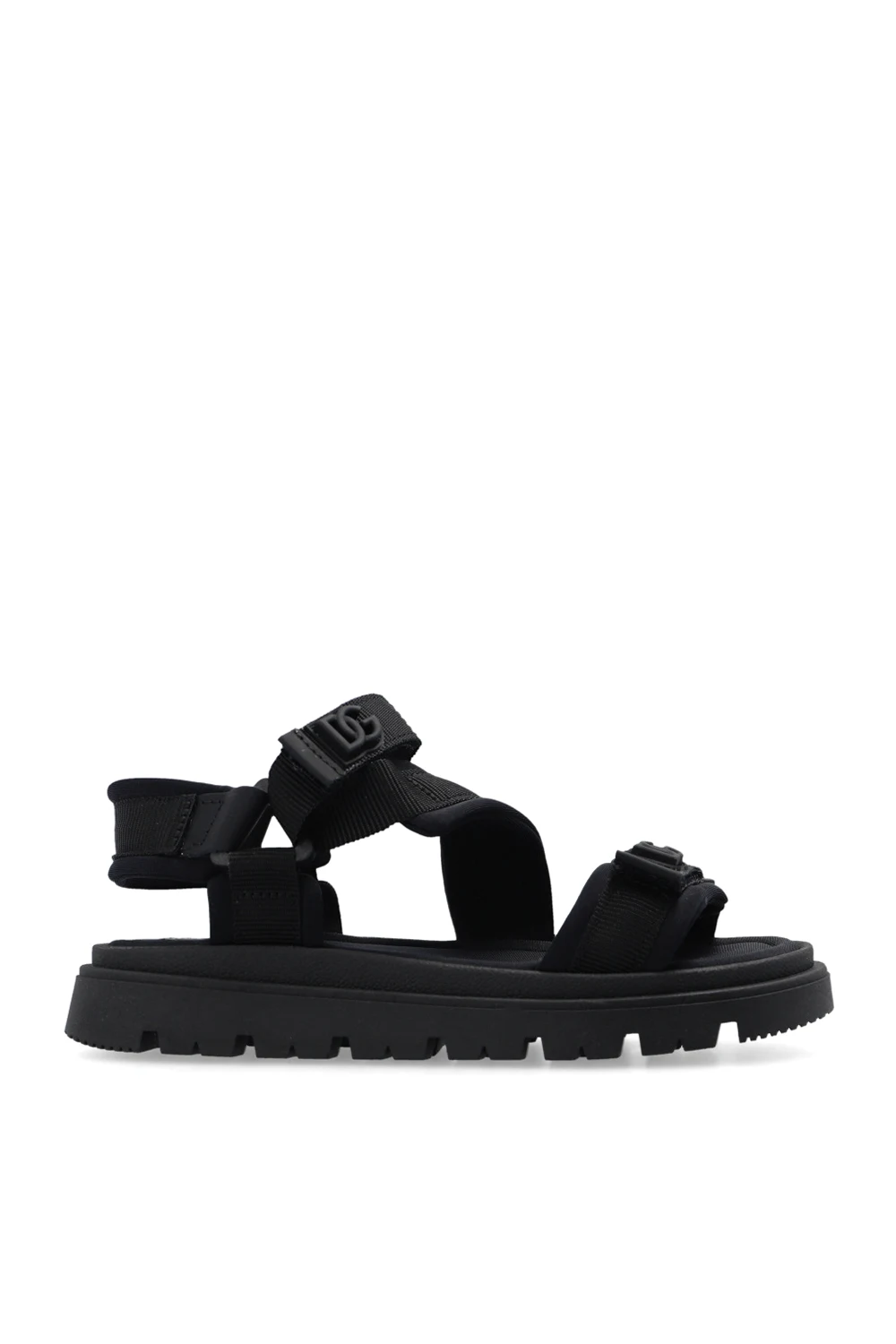 BLACK Sandals with logo