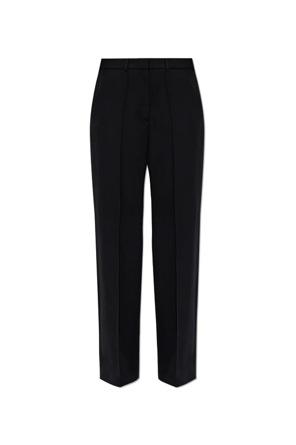 BLACK Woolen creased pants