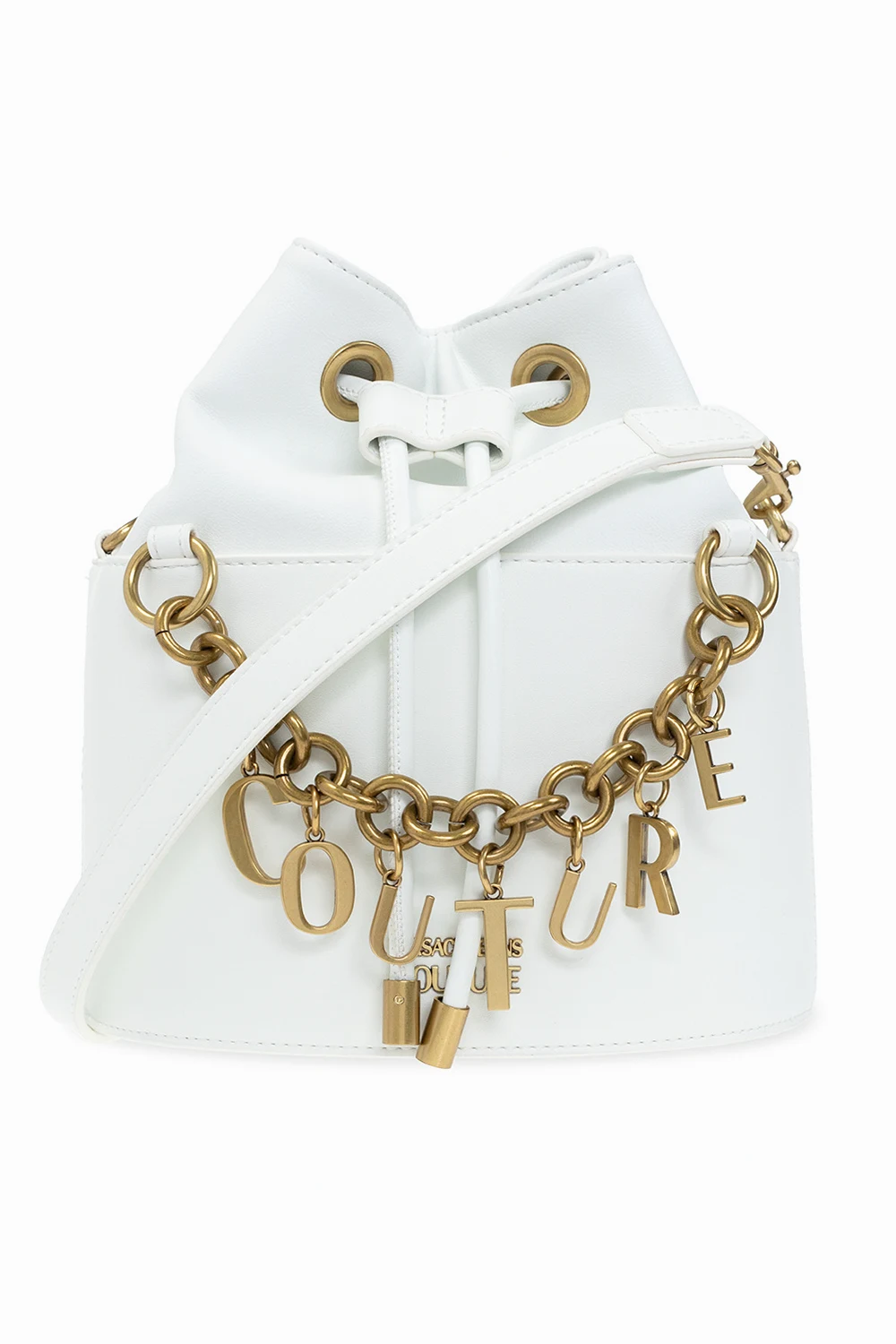 WHITE ‘Charms Couture’ bucket bag