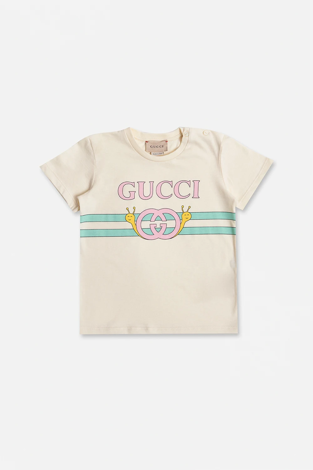 cream Printed cotton T-shirt