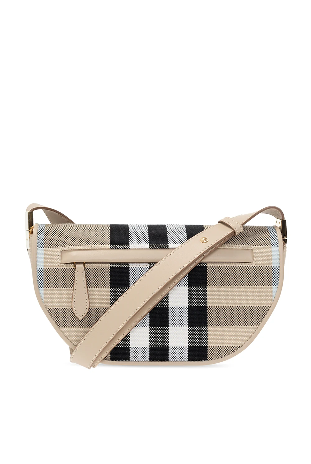 beige Checked shoulder bag