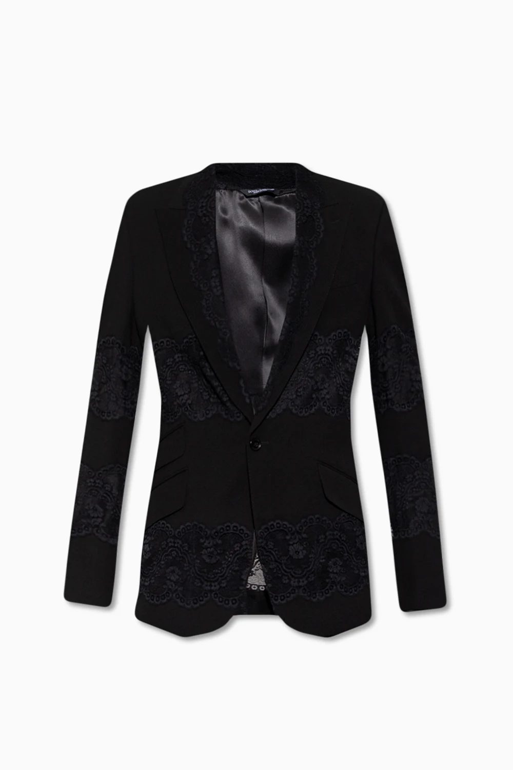 Blazer with lace inserts