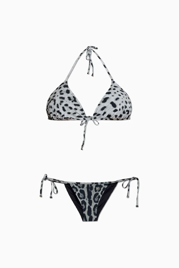 GRAU Zweiteiliger Badeanzug mit Tiermuster