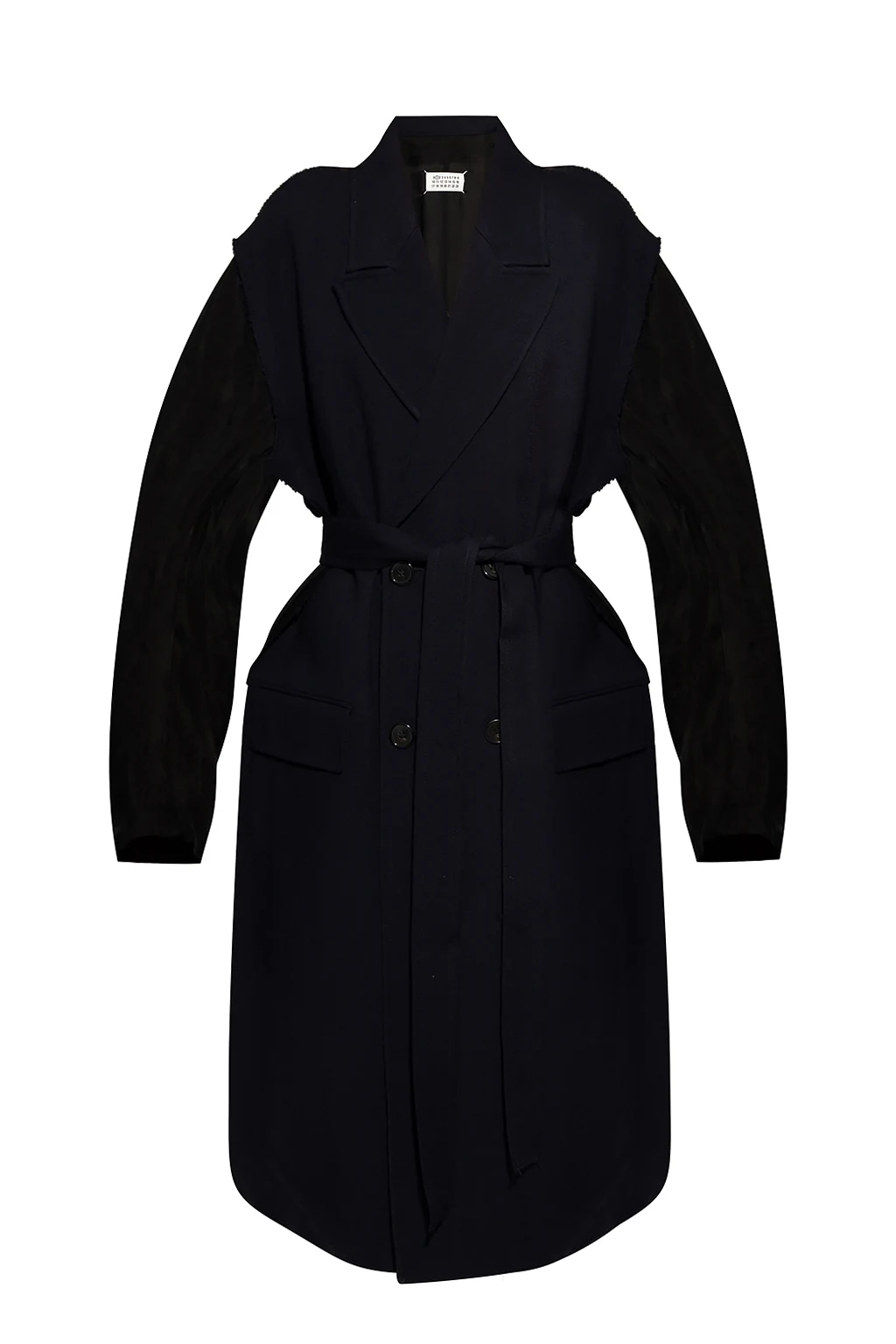 Coat with raw-cut lapels