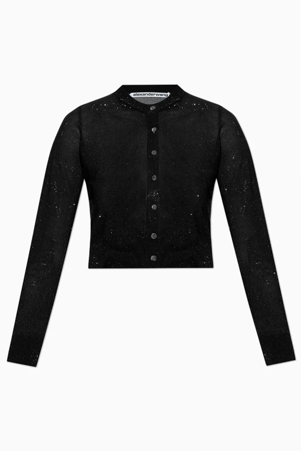 SCHWARZ Glänzende Strickjacke