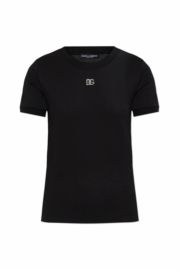 SCHWARZ T-Shirt mit glänzendem Logo