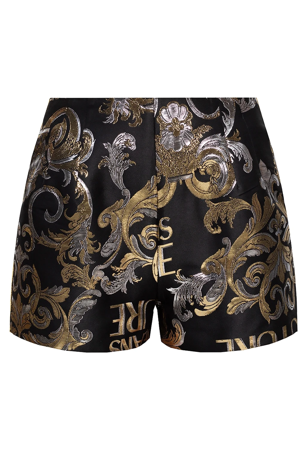 BLACK Baroque motif shorts