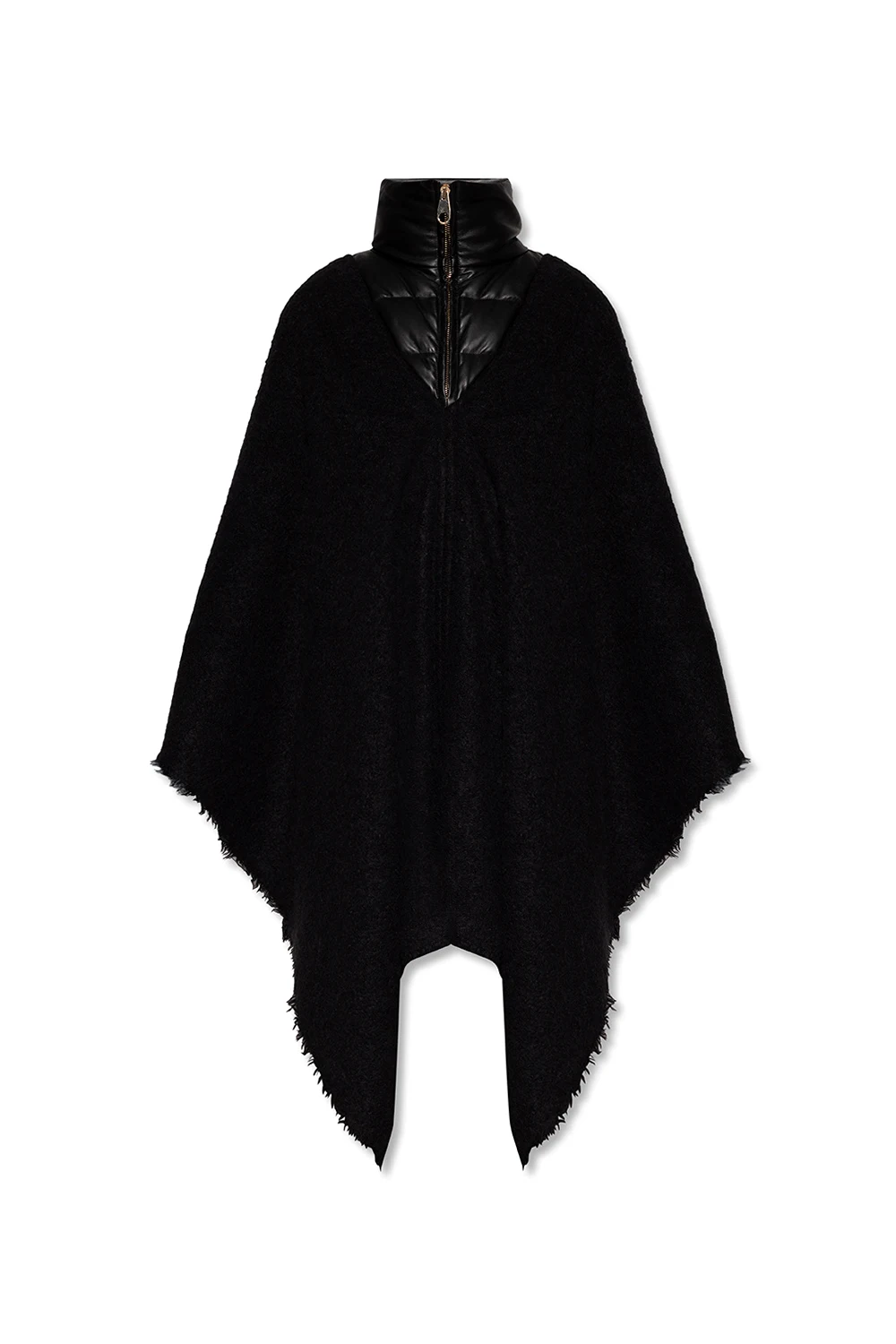 Poncho with standing collar