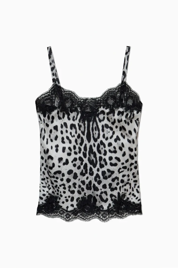 SCHWARZ Seidentop mit Animal-Print