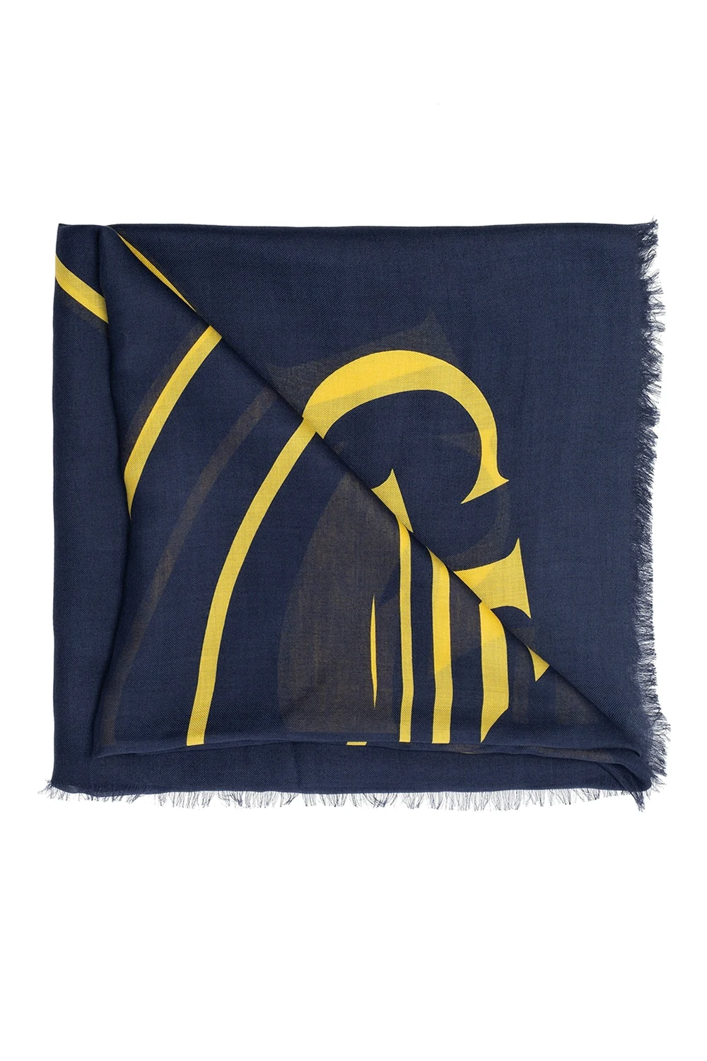 NAVY BLUE Scarf with logo